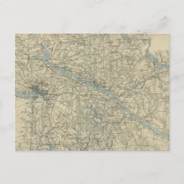 Vintage Karte von Richmond Virginia (1864) (Vorderseite)