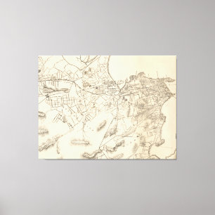 Vintage Karte von Rio de Janeiro Brasilien (1896) Leinwanddruck