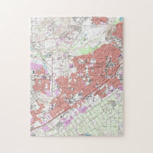 Vintage-Karte von Riverside California (1967) Puzzle