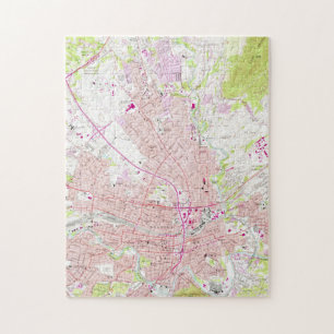Vintage Karte von Roanoke Virginia (1963) Puzzle