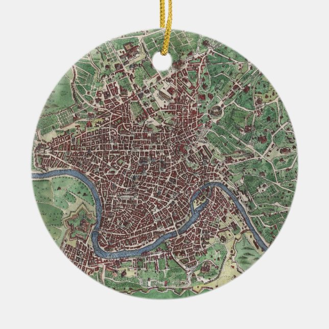 Vintage Karte von Rom Italien (1721) Keramikornament (Vorne)