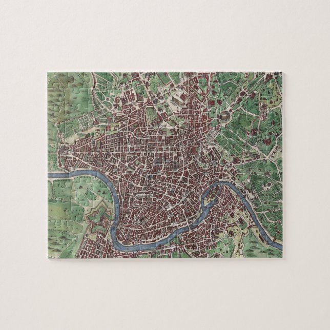 Vintage Karte von Rom Italien (1721) Puzzle (Horizontal)