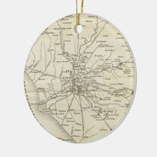 Vintage Karte von Rom Italien (1821) Keramikornament