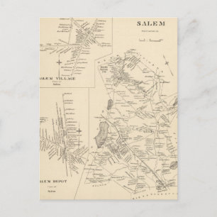 Vintage Karte von Salem Massachusetts (1892)