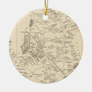 Vintage Karte von Salem Massachusetts (1892) Keramik Ornament