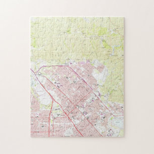 Vintage Karte von San Fernando Kalifornien (1966) Puzzle
