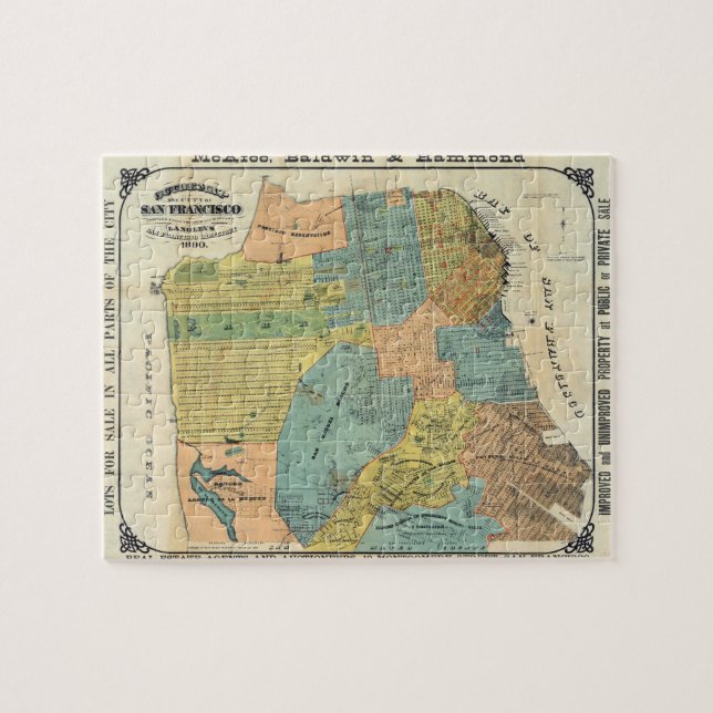 Vintage Karte von San Francisco (1890) Puzzle (Horizontal)