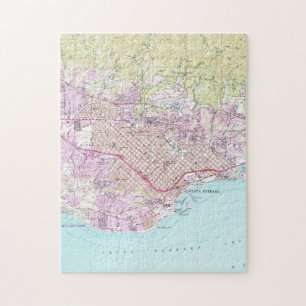 Vintage Karte von Santa Barbara Kalifornien (1952) Puzzle