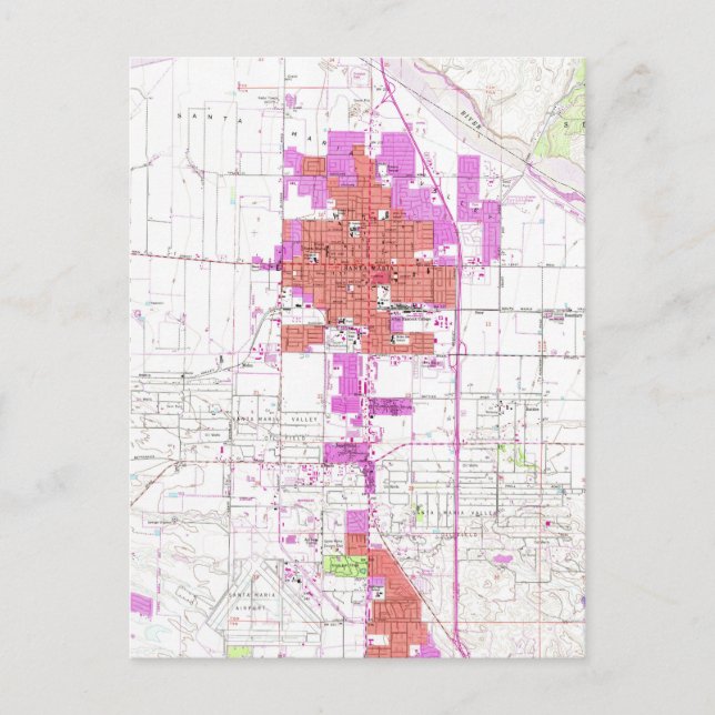 Vintage Karte von Santa Maria California (1959) (Vorderseite)