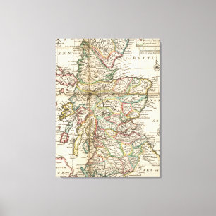 Vintage Karte von Schottland (1718) Leinwanddruck