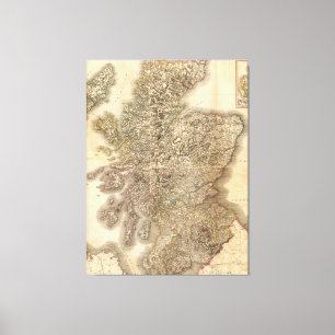 Vintage Karte von Schottland (1801) Leinwanddruck