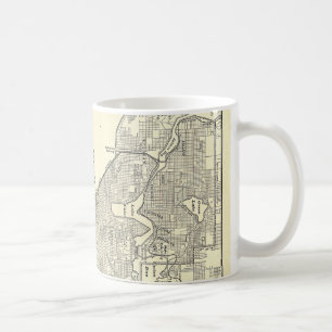 Vintage Karte von Seattle (1914) Kaffeetasse