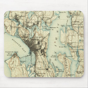 Vintage-Karte von Seattle Mousepad