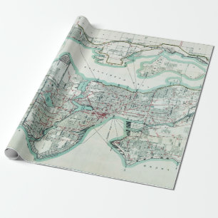 Vintage Karte von Seattle Washington Geschenkpapier