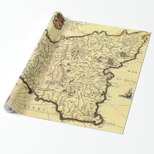 Vintage Karte von Sizilien Italien (1600s) Geschenkpapier