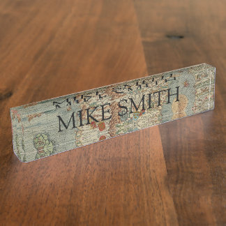 Vintage Karte von Skandinavien Namensplakette