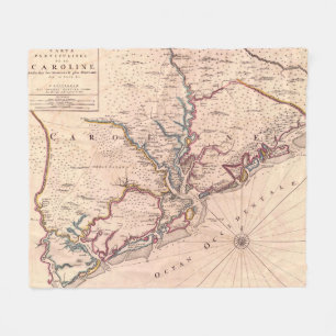 Vintage Karte von South Carolina (1690) Fleecedecke