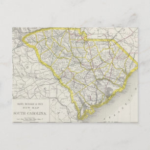 Vintage Karte von South Carolina (1889)