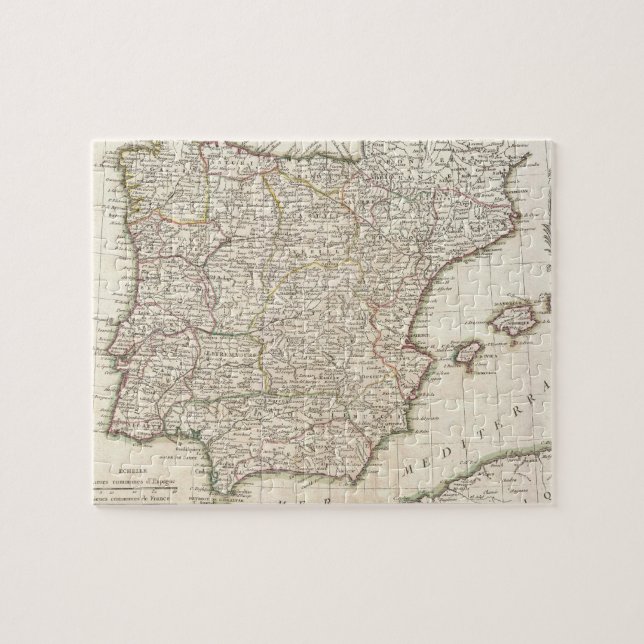 Vintage Karte von Spanien (1775) Puzzle (Horizontal)