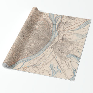 Vintage Karte von St. Louis Missouri (1904) Geschenkpapier