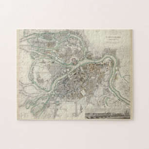 Vintage Karte von St. Petersburg Russland (1834) Puzzle