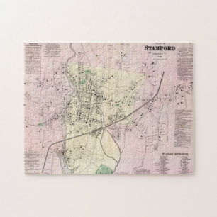 Vintage Karte von Stamford CT (1867) Puzzle