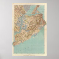 Vintage Karte von Staten Island (1891)