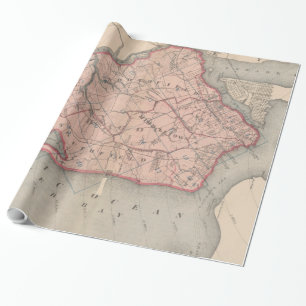 Vintage Karte von Staten Island New York (1874) Geschenkpapier