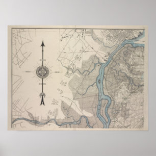 Vintage Karte von Staten Island, New York Poster