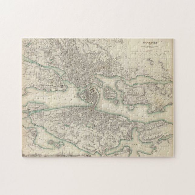 Vintage Karte von Stockholm Schweden (1838) Puzzle (Horizontal)