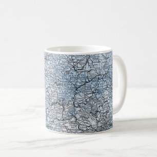 Vintage Karte von Südengland & Wales Reisegift Tasse