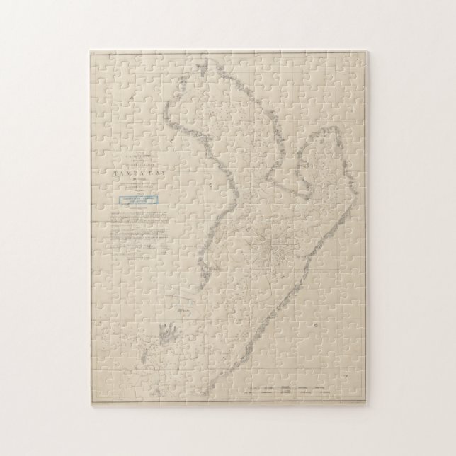 Vintage Karte von Tampa Bay FL (1855) Puzzle (Vertikal)