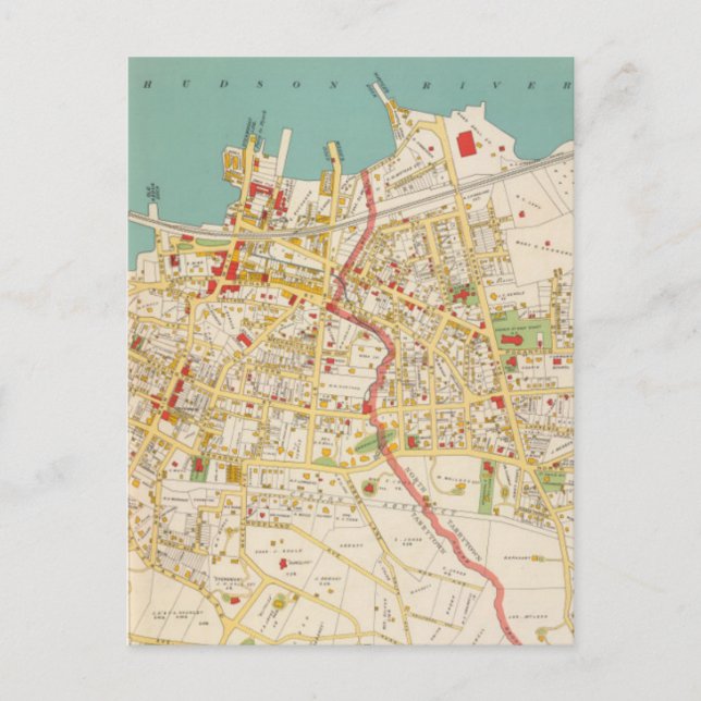 Vintage Karte von Tarrytown New York (1893) (Vorderseite)