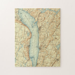 Vintage Karte von Tarrytown NY u. von Hudson Puzzle