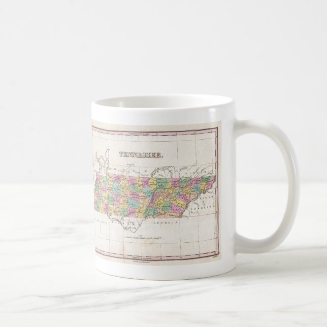 Vintage Karte von Tennessee (1827) Tasse (Rechts)