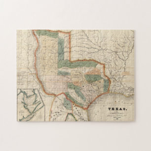 Vintage Karte von Texas (1835) Puzzle