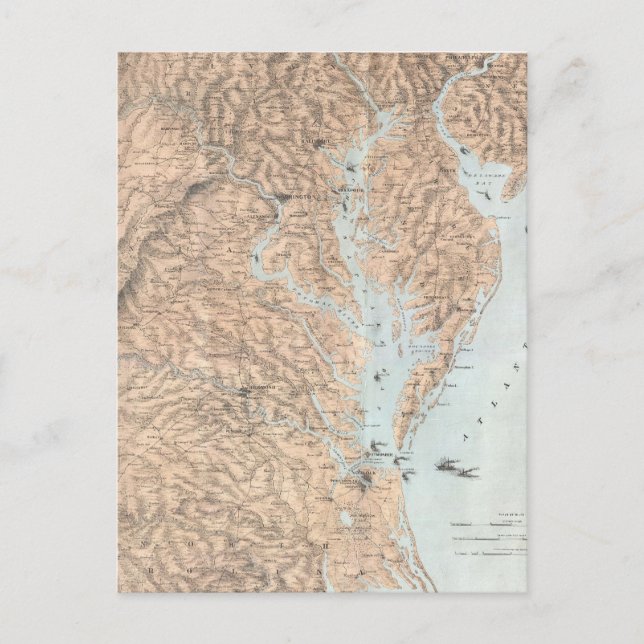 Vintage Karte von The Chesapeake Bay (1861) (Vorderseite)