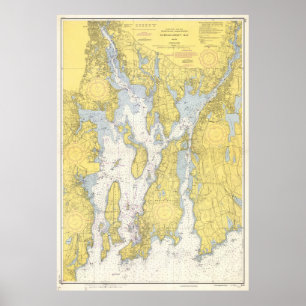 Vintage Karte von The Narragansett Bay (1852) Poster
