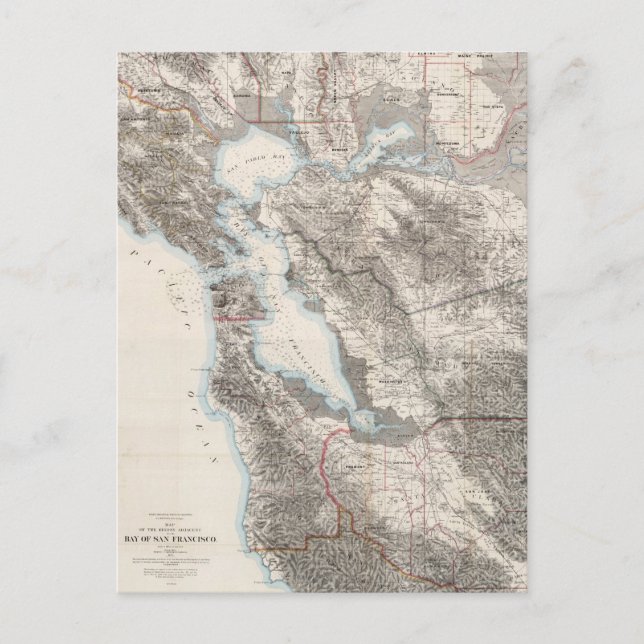 Vintage Karte von The San Francisco Bay (1873) (Vorderseite)