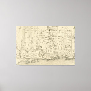 Vintage Karte von Toronto (1880) Leinwanddruck