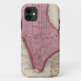 Vintage Karte von unterem New York City (1860) Case-Mate iPhone Hülle