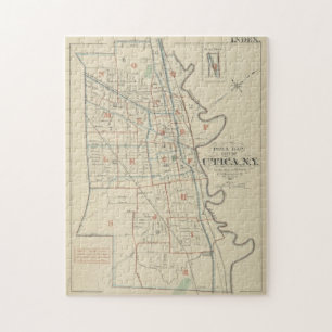 Vintage Karte von Utica New York (1883) Puzzle