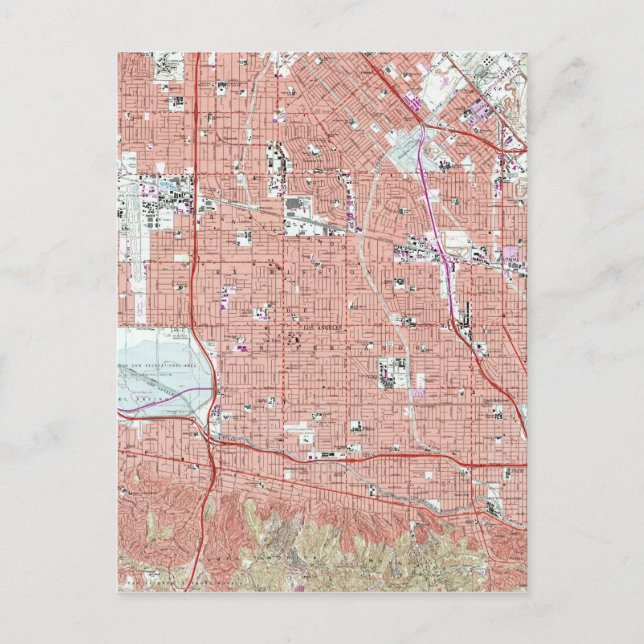 Vintage Karte von Van Nuys California (1966) (Vorderseite)