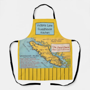 Vintage-Karte von Vancouver Island Küchenschürze Schürze
