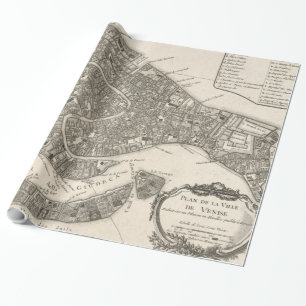 Vintage Karte von Venedig Italien (1764) Geschenkpapier