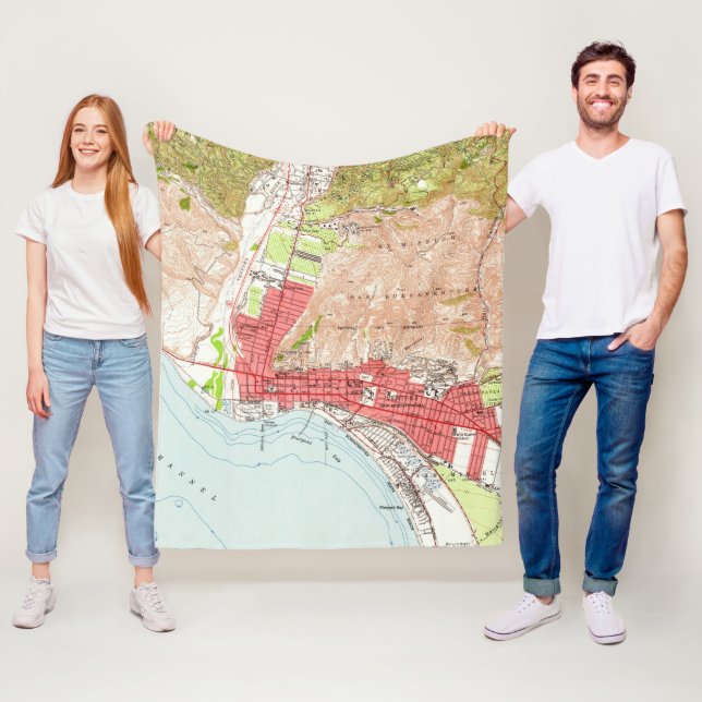 Vintage Karte von Ventura Kalifornien (1951) Fleecedecke (Beispiel)