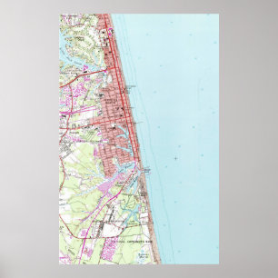 Vintage Karte von Virginia Beach (1965) 2 Poster