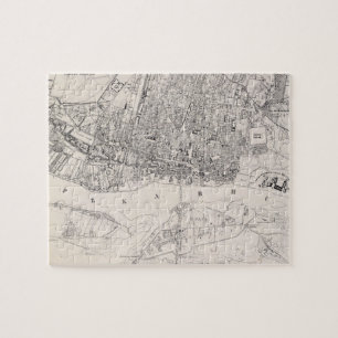 Vintage Karte von Warschau Polen (1836) Puzzle