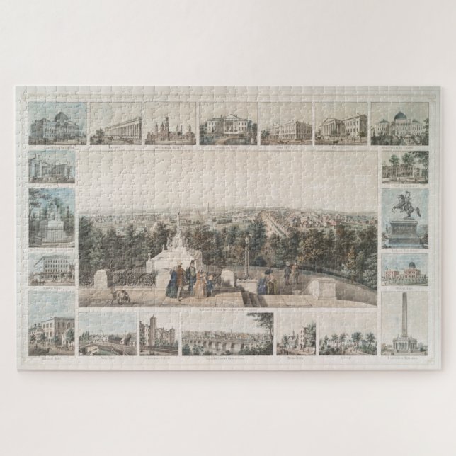 Vintage Karte von Washington DC (1849) Puzzle (Horizontal)