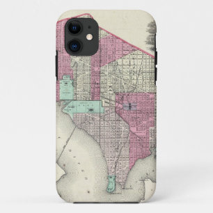 Vintage Karte von Washington DC (1866) Case-Mate iPhone Hülle